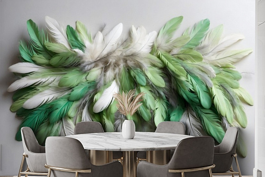 Фотообои в интерьере артикул AG-FT-019, Feathers, Design Studio 3D