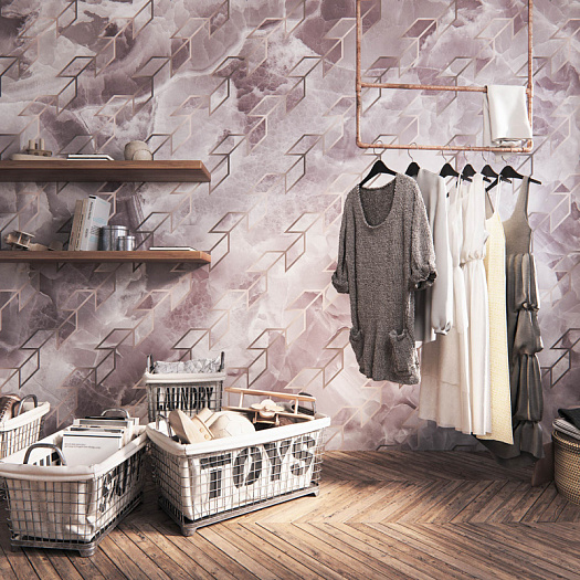 Фотообои в интерьере артикул Pink It Marble 7, PINK IT MARBLE, Wall street