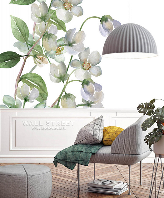 Фотообои в интерьере артикул Floreale 11, ЦВЕТОЧНЫЙ / FLOREALE, Wall street