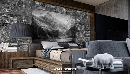 Фотообои в интерьере артикул Grayscale 10, ОТТЕНКИ СЕРОГО / GRAYSCALE, Wall street