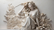 3D обои с рисунком девушка Design Studio 3D Bas-relief AG-BR-021