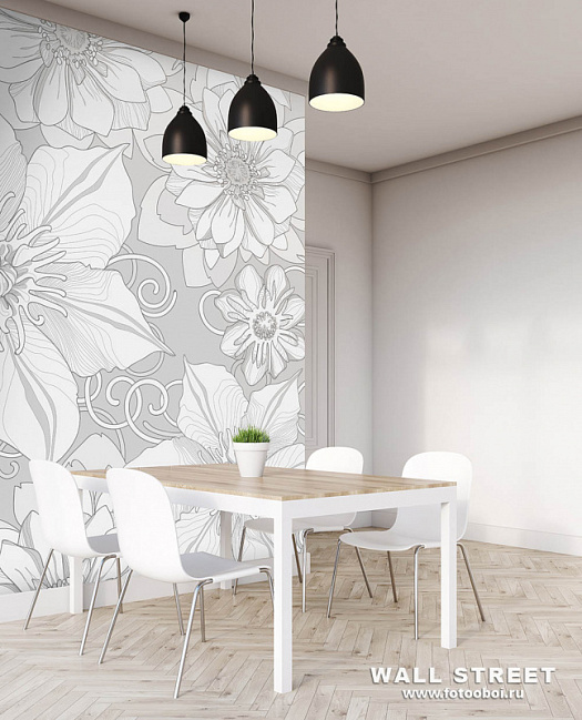Фотообои в интерьере артикул Floreale 14, ЦВЕТОЧНЫЙ / FLOREALE, Wall street