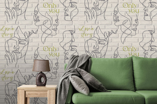 Обои в интерьере артикул 6063-02, Only you, Deco-Deco Обои в интерьере артикул 6063-02, Only you, Deco-Deco