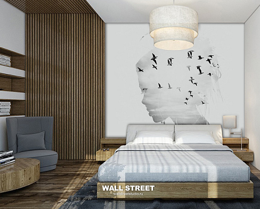 Фотообои в интерьере артикул Grayscale 1, ОТТЕНКИ СЕРОГО / GRAYSCALE, Wall street